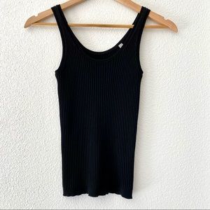 Vince Ribbed Knit Camisole Black